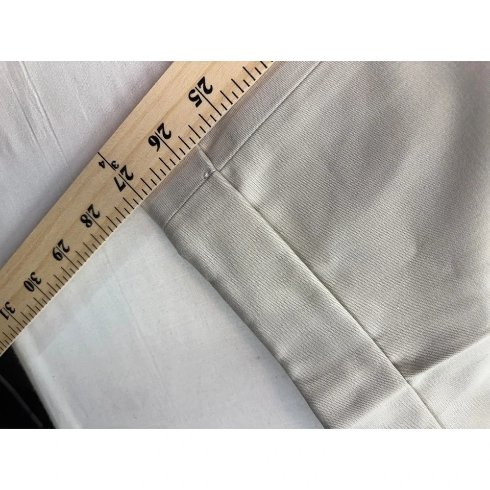 Lands' End Traditional Fit Pleated Chinos Mens 37 Stone Beige Cuffed Trousers